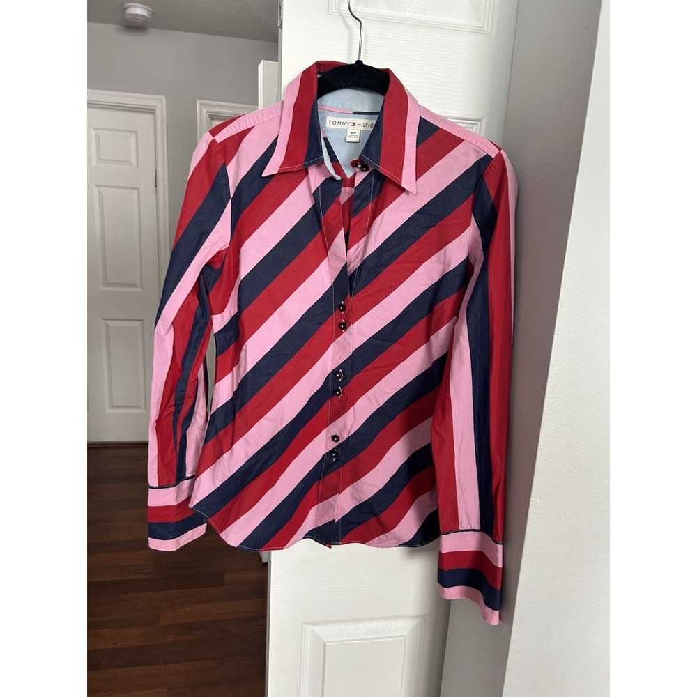 Tommy Hilfiger Women's Striped Button-Down Shirt - Size S/P